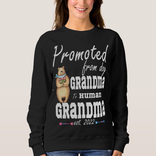 Sweatshirt Des Femmes Promues De Grand-Mère De Chien À Grand- (Devant)