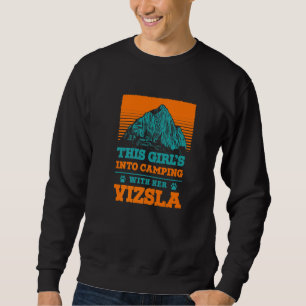 Sweatshirt Des Filles En Camping Avec Sa Vizsla Dog Mama