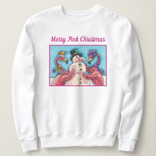 SWEATSHIRT DES FLAMANTS ROSES ROSES FABRIQUENT DE LA NEIGE, D (Design devant)