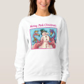 SWEATSHIRT DES FLAMANTS ROSES ROSES FABRIQUENT DE LA NEIGE, D (Devant)