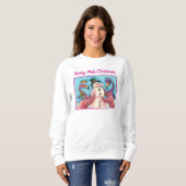 SWEATSHIRT DES FLAMANTS ROSES ROSES FABRIQUENT DE LA NEIGE, D (Devant entier)