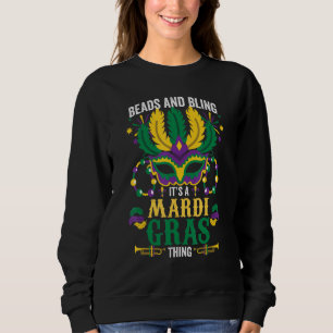 Sweatshirt Des perles et des boules C'est un Mardi Gras qui e