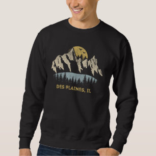 Sweatshirt Des Plaines Illinois Sunset Mountain IL