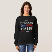 Sweatshirt Desantis Haley 2024 American Flag Nikki Haley Ron (Devant entier)