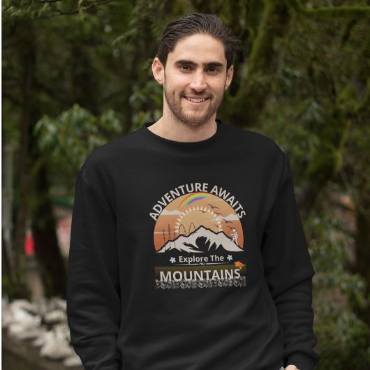 Sweatshirt Design "Adventure Await-Explore the mountain"