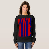 Sweatshirt Design de bandes rouges et bleues (Devant entier)
