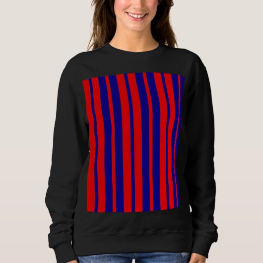 Sweatshirt Design de bandes rouges et bleues (Devant)