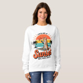 Sweatshirt Design de plage de coucher de soleil rétro pour ch (Devant entier)