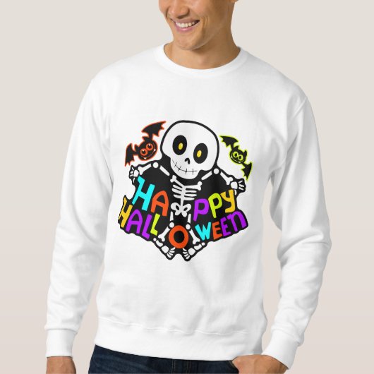 Sweatshirt Design de squelette et de chauves-souris pour l'Ha (Devant)