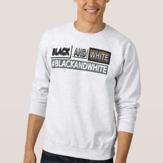 Sweatshirt Design d'expression mignon "#BLACKANDWHITE". Comma (Devant)