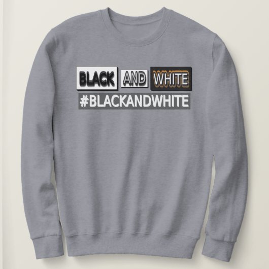 Sweatshirt Design d'expression mignon "#BLACKANDWHITE". Comma (Design devant)