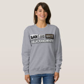 Sweatshirt Design d'expression mignon "#BLACKANDWHITE". Comma (Devant entier)