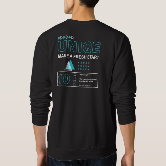 Sweatshirt Design graphique bleu Word unique (Dos)