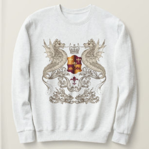 Sweatshirt Design héraldique avec Dragons Fleur Lis Sweatshir