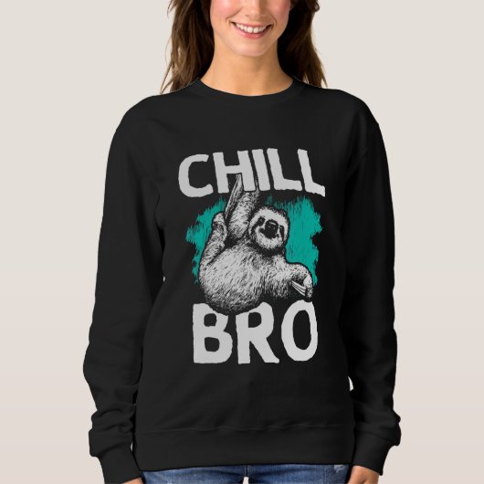 Sweatshirt Design Hipster Avec Fente Pour Homme Chill Bro (Devant)