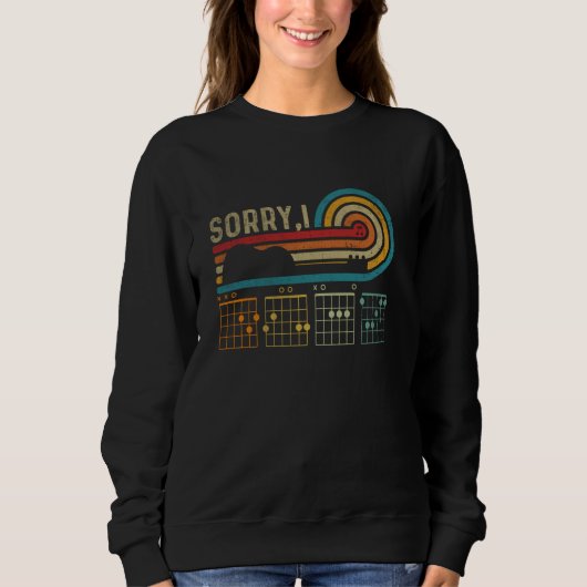 Sweatshirt Désolé I DGAF Message caché Guitare Chords Musique (Devant)