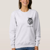 Sweatshirt Dessin à la main personnalisé du chat de coton Mai (Devant)