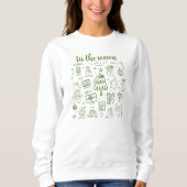 Sweatshirt Dessin à main levée fantaisiste vert (Devant)