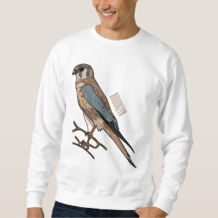 Sweatshirt dessin animé d'oiseau-kestrel américain