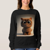 Sweatshirt dessin animé illustration d'un chat mignon (Devant)