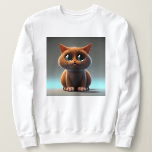 Sweatshirt dessin animé illustration d'un chat mignon (Design devant)