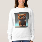 Sweatshirt dessin animé illustration d'un chat mignon (Devant)