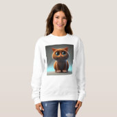 Sweatshirt dessin animé illustration d'un chat mignon (Devant entier)