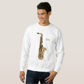 Sweatshirt dessin animé saxophone (Devant entier)