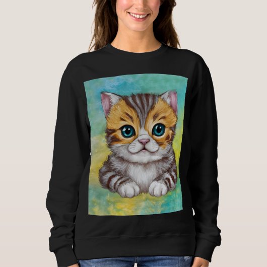 Sweatshirt Dessin de chat (Devant)