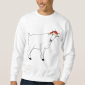 Sweatshirt Dessin de chèvre amusant de Noël (Devant)