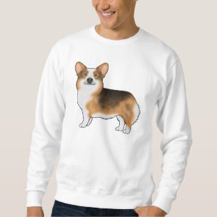 Sweatshirt Dessin de chien Pembroke Welsh Corgi roux tri coul