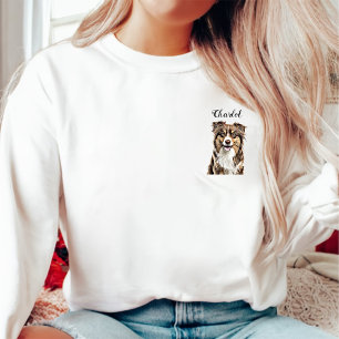 Sweatshirt Dessin personnalisé Collie Chien personnalisé