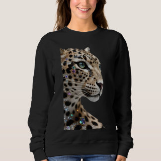 Sweatshirt Dessus de luxe à paillettes et motif léopard graph