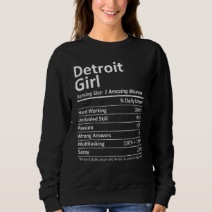 Sweatshirt Detroit Girl Mi Michigan City Accueil Racines Usa