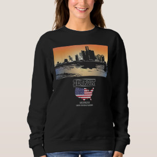 Sweatshirt detroit michigan Skyline Vacances Souvenir ville