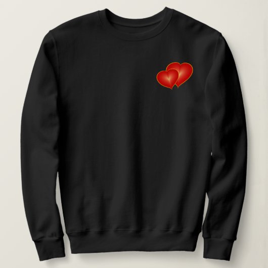 Sweatshirt Deux Coeurs Rouges, Graphique Art numérique Modern (Design devant)