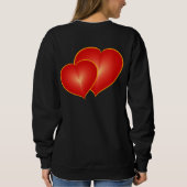 Sweatshirt Deux Coeurs Rouges, Graphique Art numérique Modern (Dos)