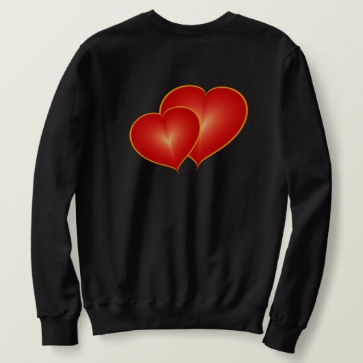 Sweatshirt Deux Coeurs Rouges, Graphique Art numérique Modern (Design dos)