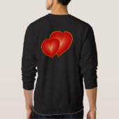 Sweatshirt Deux Coeurs Rouges, Graphique Art numérique Modern (Dos)