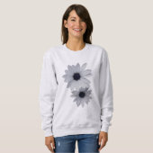 Sweatshirt deux fleurs blanches (Devant entier)