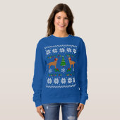 Sweatshirt Deux Fox Red Labradors Père Noël Motif de Noël (Devant entier)