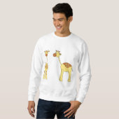 Sweatshirt Deux girafes. Bande dessinée (Devant entier)