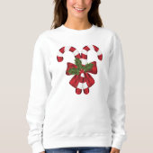 Sweatshirt Deux Sucres de canne Festifs Rouge Et Blanc (Devant)
