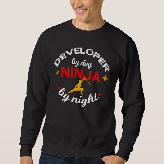Sweatshirt Développeur de jour Ninja de nuit Débogage Codeur  (Devant)