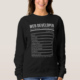 Sweatshirt développeur web Valeurs Nutritionnelles Informati