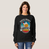 Sweatshirt Devinez Ce Bouton De Poulet Blanc Design plaisante (Devant entier)