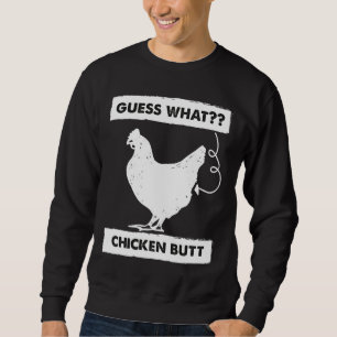 Sweatshirt Devinez Ce Bouton De Poulet Blanc Pour