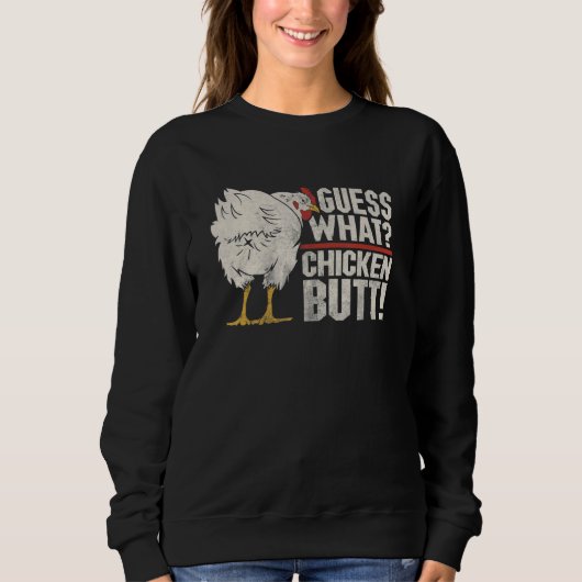 Sweatshirt Devinez Quel Beurre De Poulet Avec Poulet D'Animal (Devant)