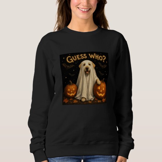 Sweatshirt Devinez qui? Design de chien labrador fantôme Hall (Devant)