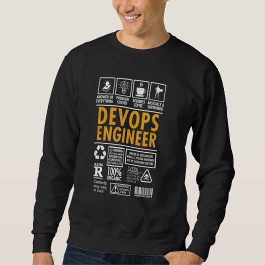 Sweatshirt Devis de codage Devops Ingénieur génie logiciel (Devant)